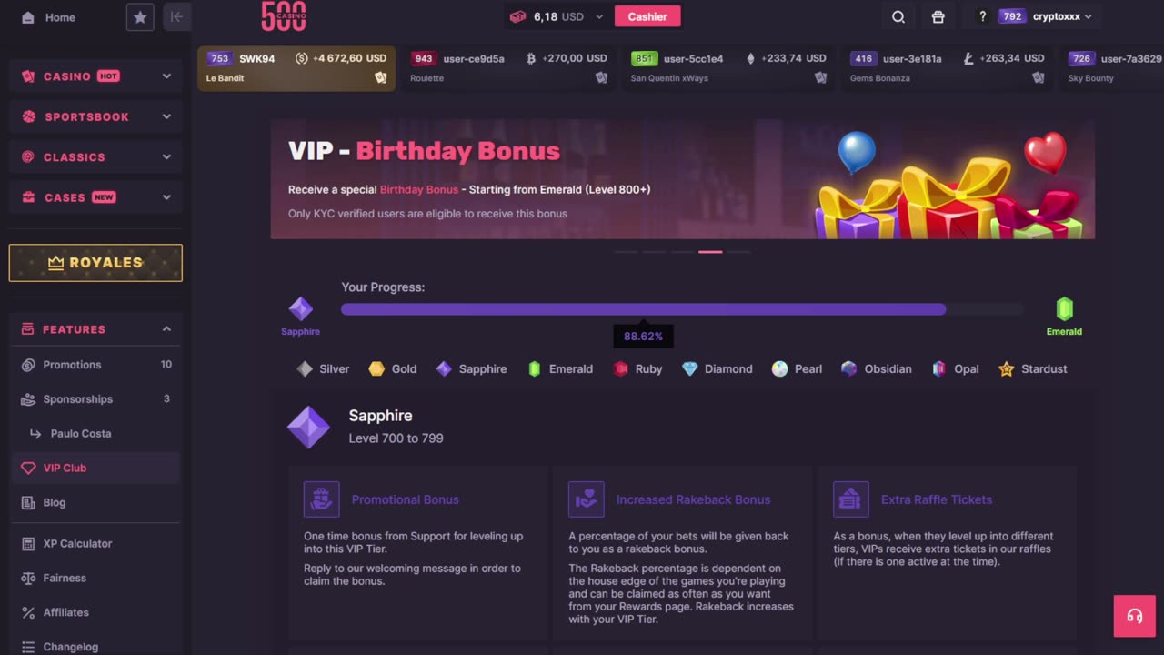 500 Casino - Free Voucher Drop