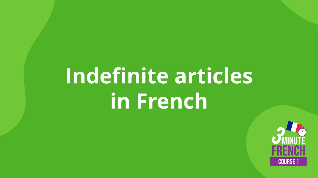 Indefinite articles in French