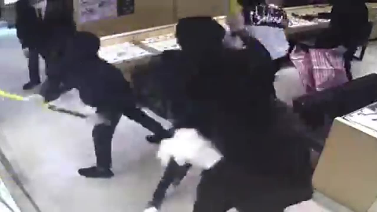 Hong Kong police successfully stopped a dramatic robbery attempt, captured on CCTV