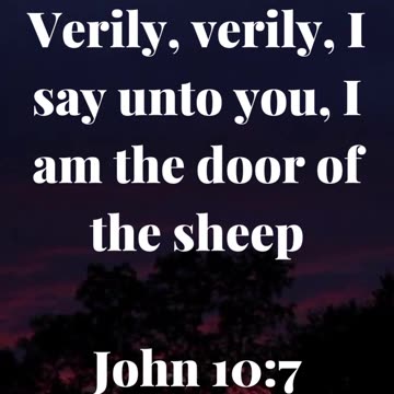 Verily, verily, I say unto you, I am the door of the sheep.