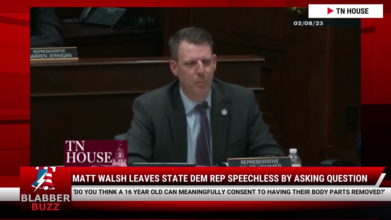 Matt Walsh Leaves State Dem Rep Speechless By Asking Question