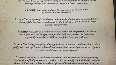 My Pledge To Renew The American Covenant