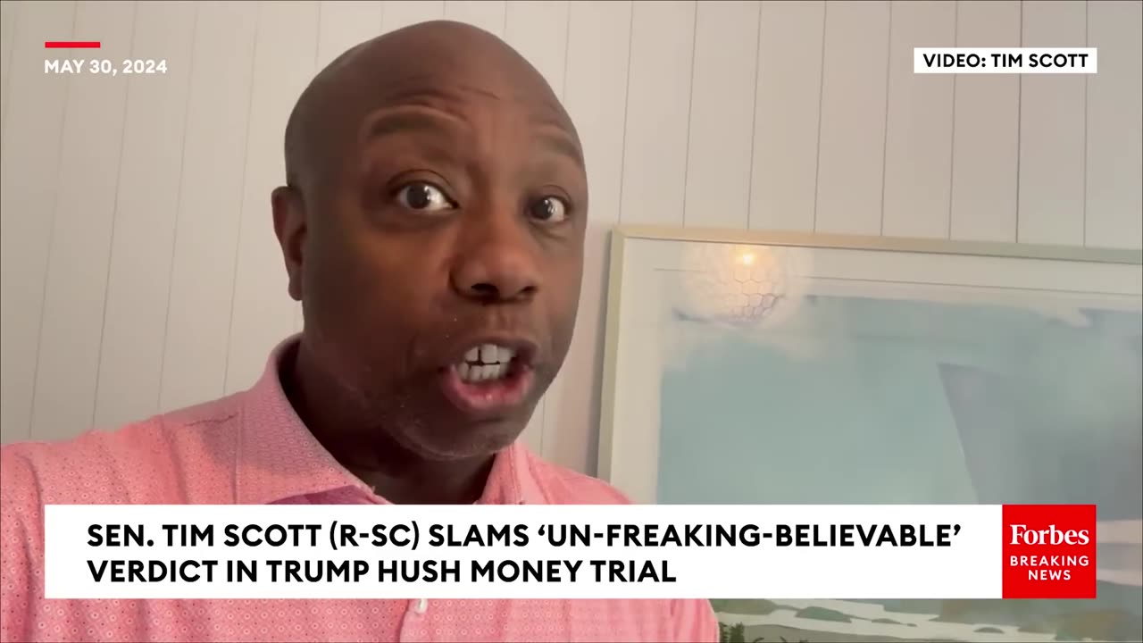 'D.A. Bragg, Hear Me Clearly...'- Tim Scott Reacts To Trump Hush Money Trial Verdict