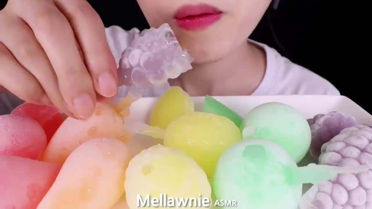 ASMR FROZEN FRUIT JELLY PARTY 얼린 틱톡젤리 파티 EATING SOUNDS MUKBANG 디저트 먹방