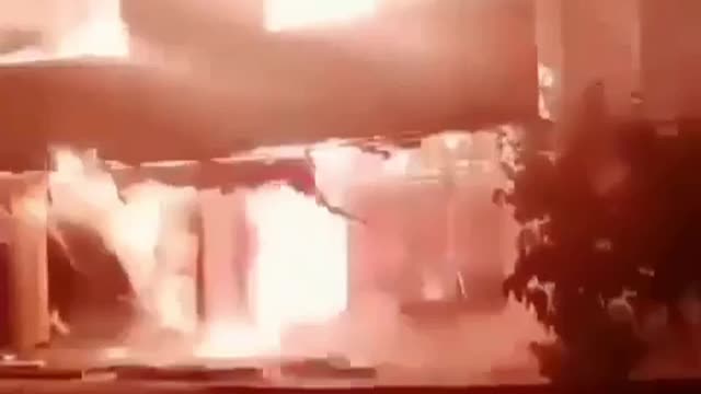 Footage of a Drone Factory in Tabriz,Iran Burns