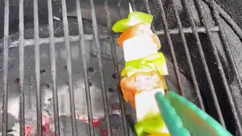 Chicken and pineapple skewers