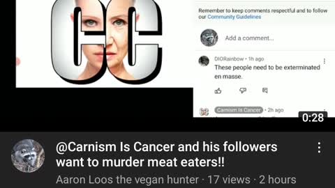 Aaron Loos deleted video changing his name to the vegan hunter