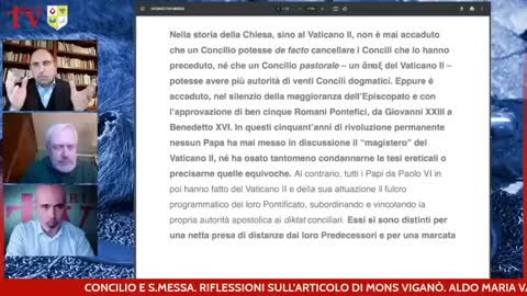 CONCILIO E SANTA MESSA - “RIFLESSIONI SULL’ARTICOLO DI MONSIGNOR CARLO MARIA VIGANÒ!!”