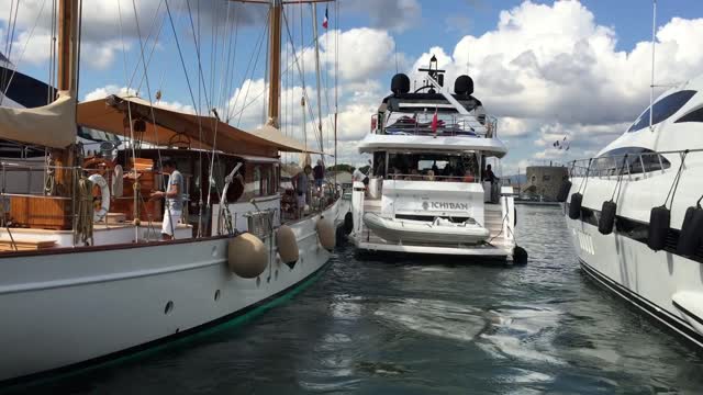 Ichiban - Super Yacht - leaving St Tropez marina