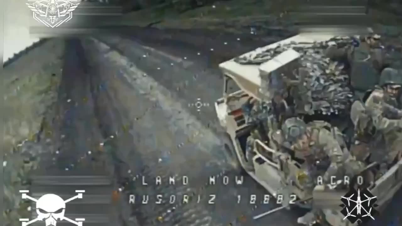 Russians Bail From Speeding Golf Cart to avoid an Incoming Drone