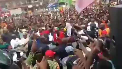 Peter Obi arriving at Alana market Lagos