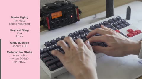 Keyfirst Bling Pink Typing Sound Test (Mode Eighty)