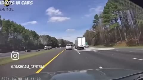 Garbage Driver Driving Slow In Fast Lane Causes Accident