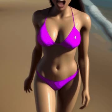 beach walk ai short video