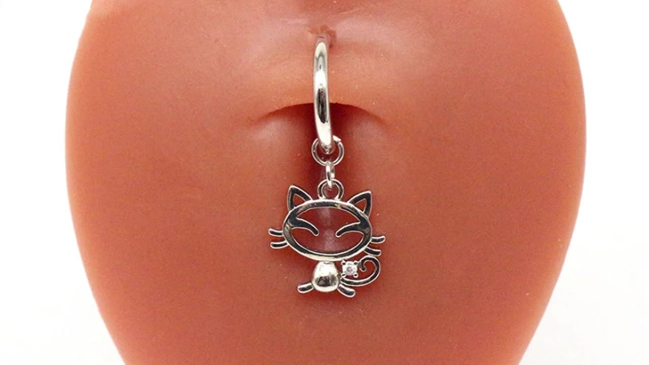 Heart Fake Belly Button Ring Fake Belly Piercing Butterfly