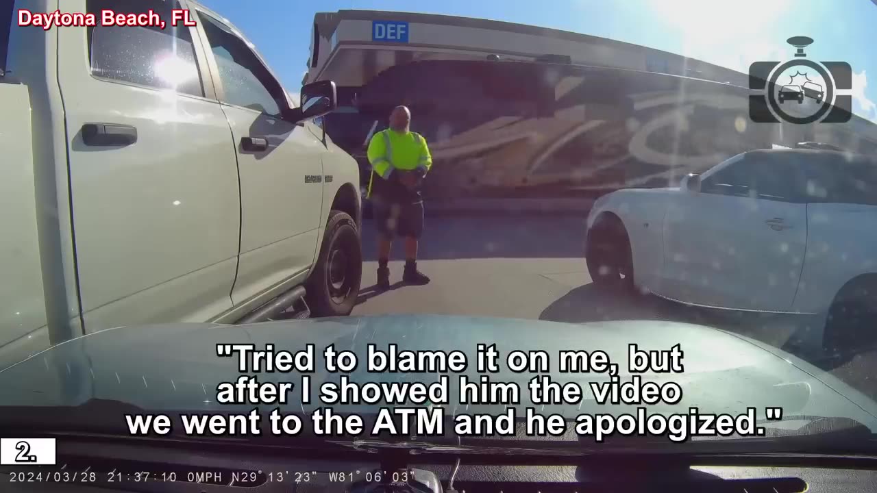 MAN ACTS TOUGH UNTIL HE SEES THE DASHCAM