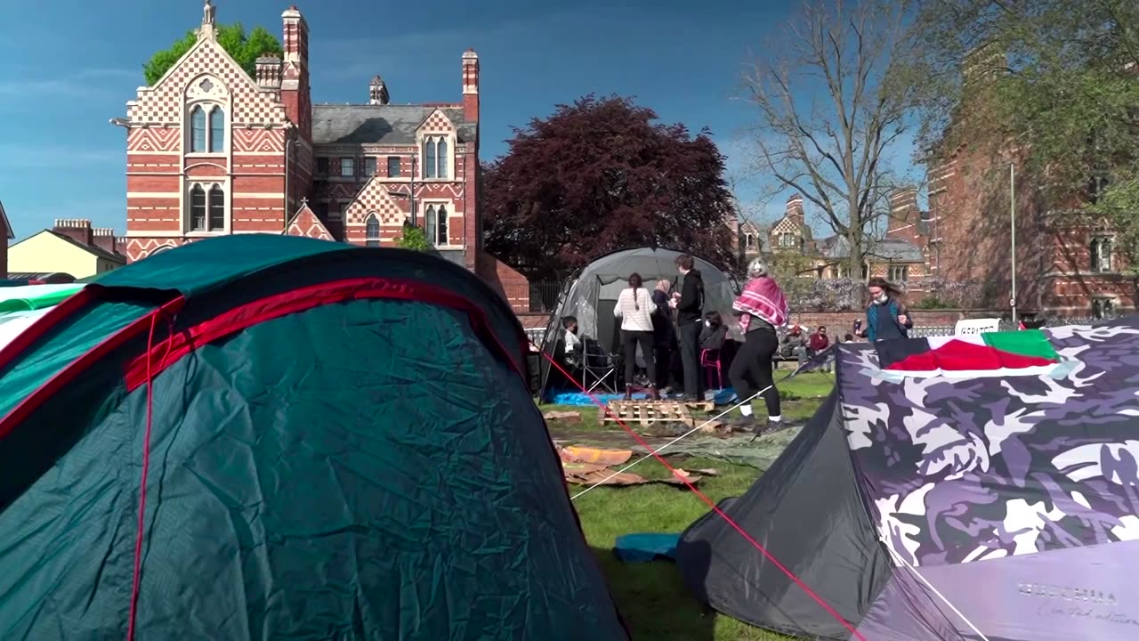 Pro-Palestinian encampment springs up at Oxford University