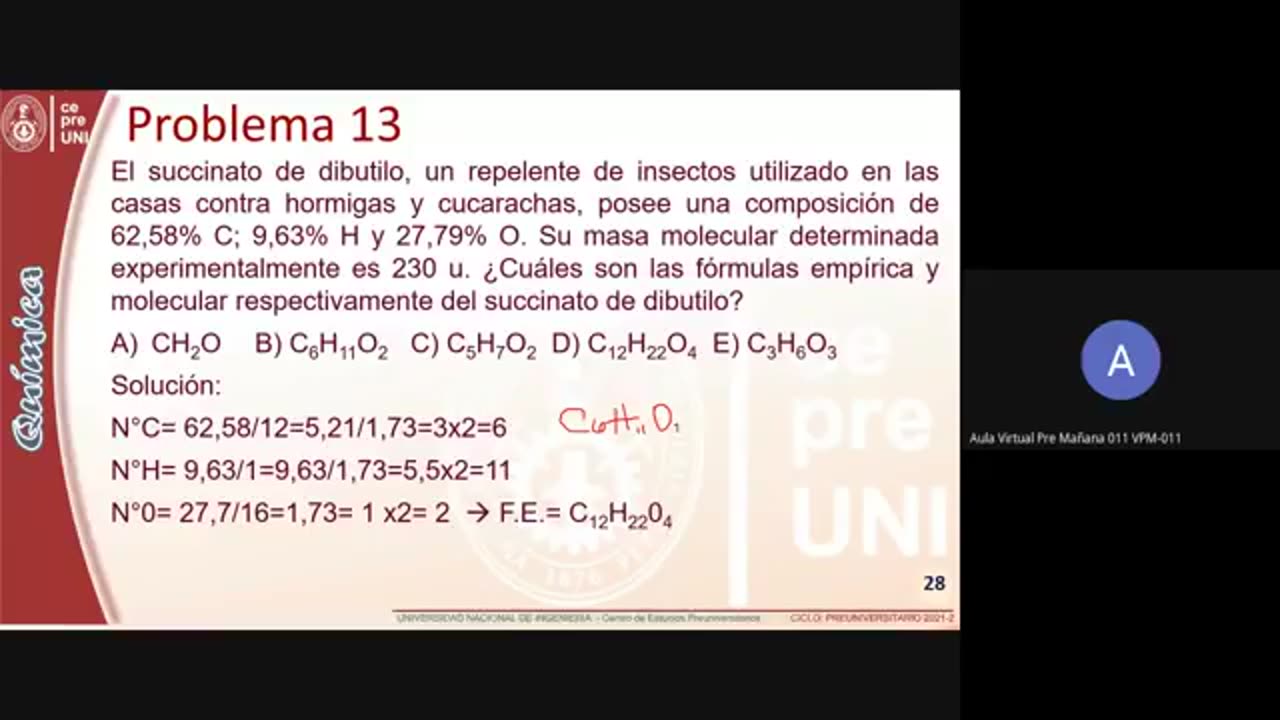 CEPRE UNI 2021 - 2 | SEMANA 09 | QUÍMICA S02