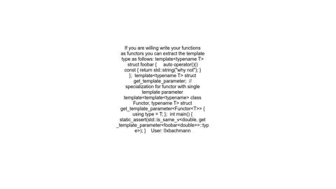 Type trait that returns the template parameter of a template function