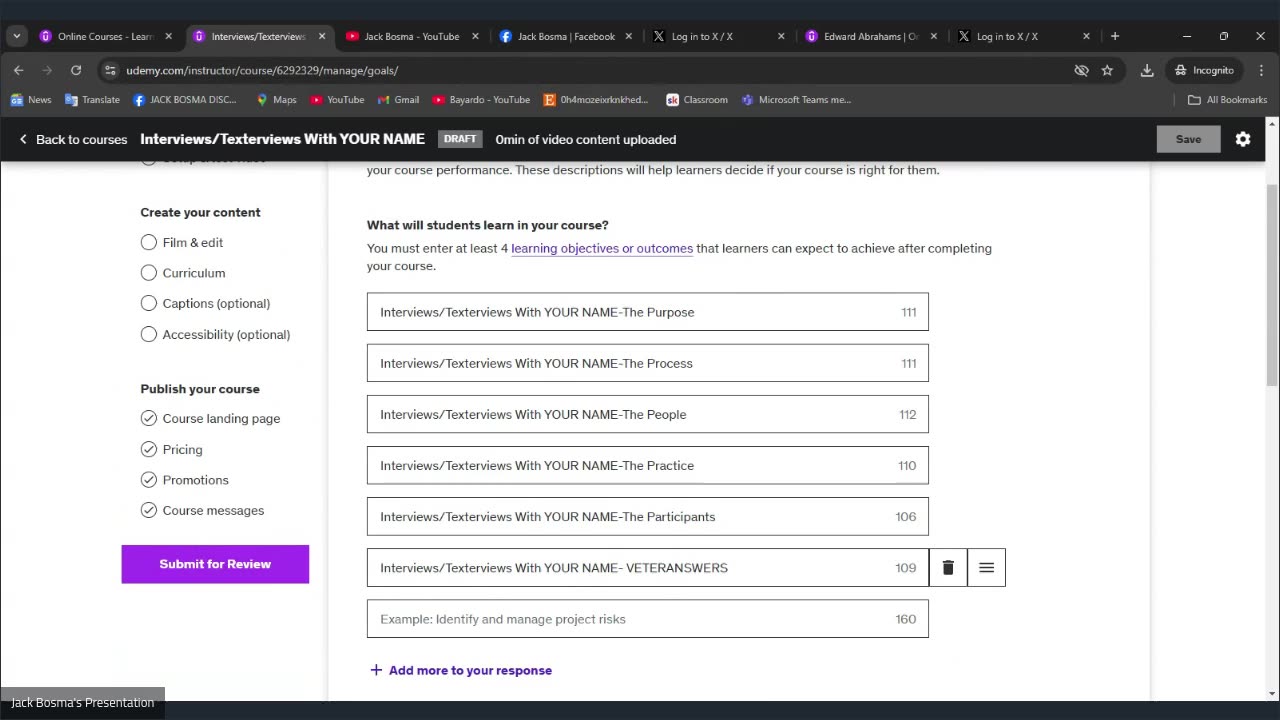 Title: Interviews/Texterviews With Your Name (The Udemy Course Creation) Preview