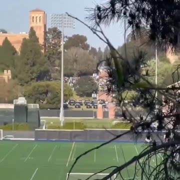 Police Staging At UCLA Gaza Protest