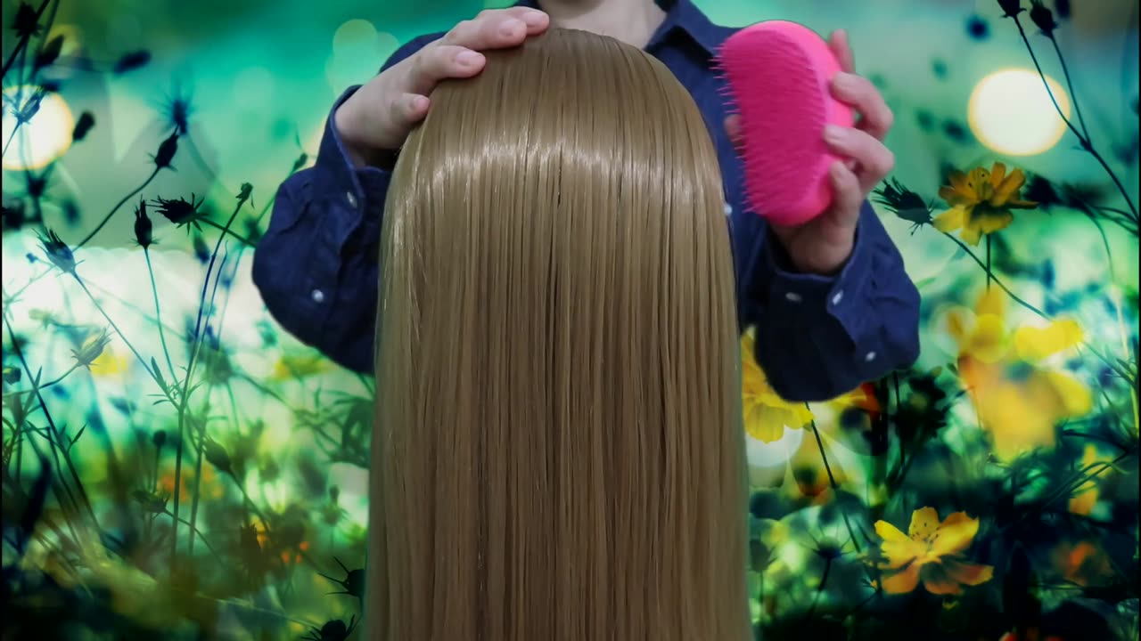 Melt Your Stress🌸 ASMR Hair Brushing & Scalp Massage Long Beautiful Hair | No talking | binaural