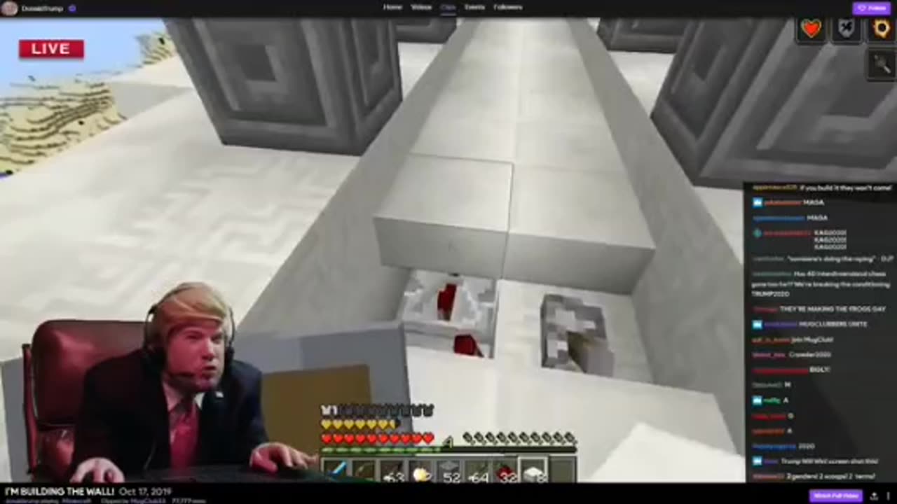 Trump plays minecraft