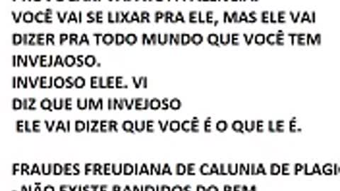 CALUNIA DE PLAGIO, INVEJA, E USURPAÇÃO