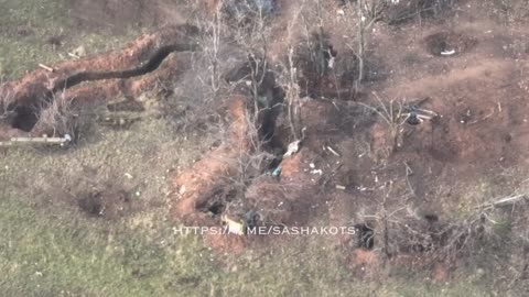 Russian mortar strike on a Ukrainian trench near Soledar.