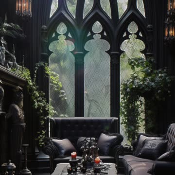 Dark Gothic Interior | Black Interior | Victorian Gothic | AI Art #gothicinterior