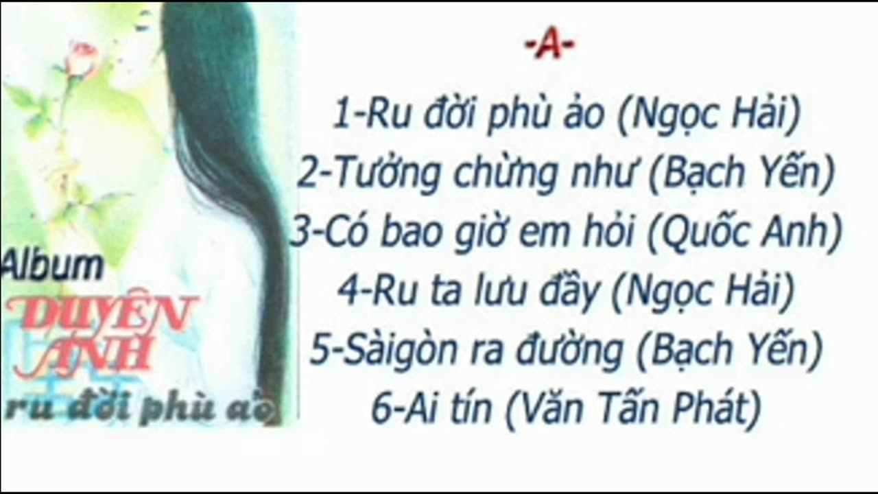 Album RU ĐỜI PHÙ ẢO - Tình Khúc Duyên Anh -Phần A