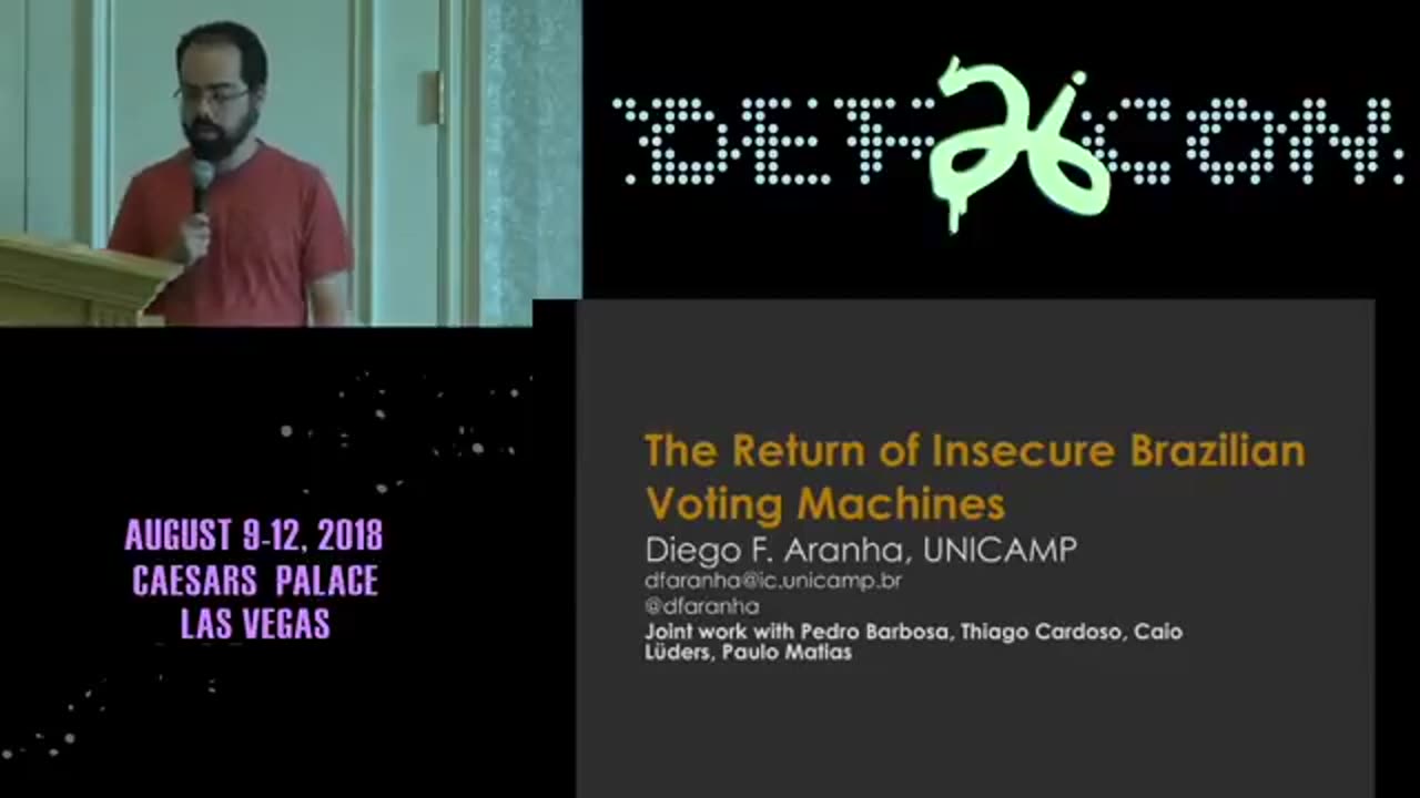 DEF CON 26 VOTING VILLAGE - Diego Aranha - Return of Software Vulns in Brazilian Voting Machines