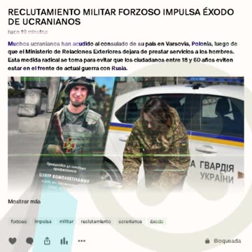 RECLUTAMIENTO MILITAR FORZOSO IMPULSA ÉXODO DE UCRANIANOS