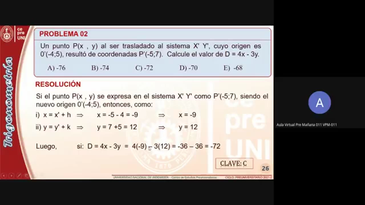 CEPRE UNI 2021 - 2 | SEMANA 18 | TRIGONOMETRÍA S02