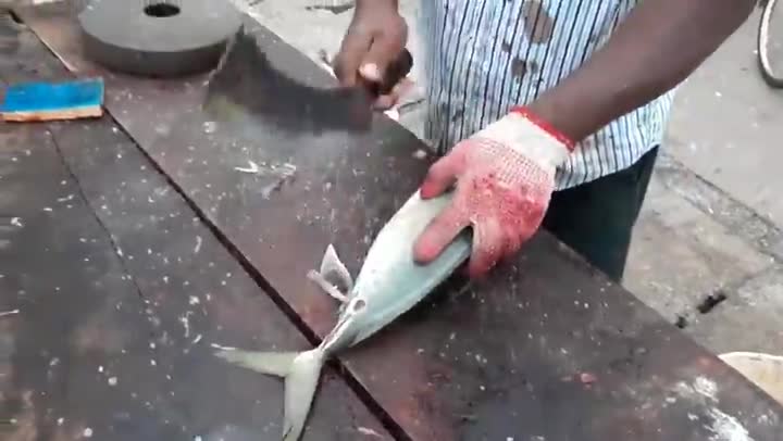 Trevally Fish Cutting Skill