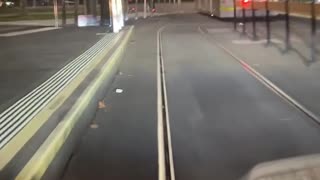 Uber Driver Drives on Tram Track