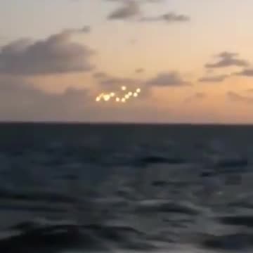 UFOs seen from a cruise ship in the ocean