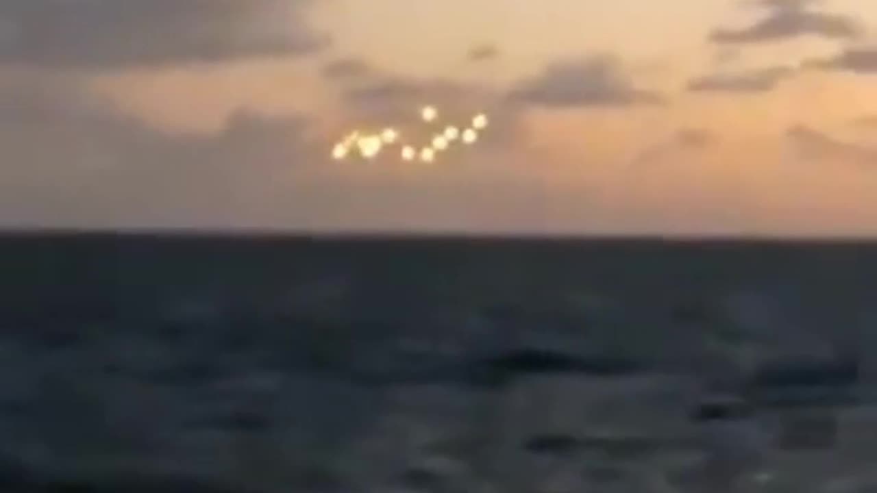 UFOs seen from a cruise ship in the ocean