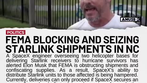 Now FEMA is blocking Starlink shipments to keep people offline so they can't upload photos and video