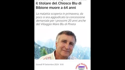 Malori improvvisi dal17 al 19 settembre 2024.