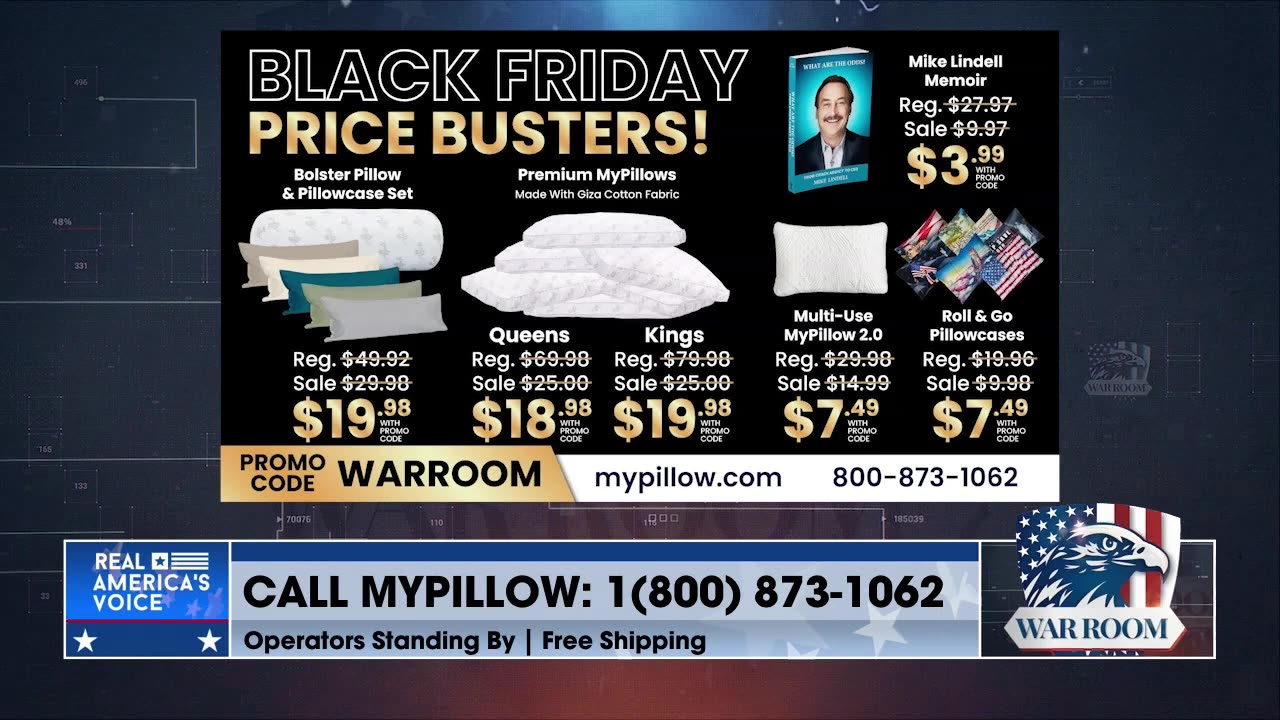 Visit MyPillow.com/warroom And Check Out The Black Friday Price Busters!