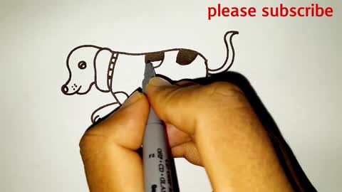 How To Draw A Dog From 4×3 Dots l Drawing Pictures l Dog Drawing Easy l Easy Drawing Ideas lDrawing