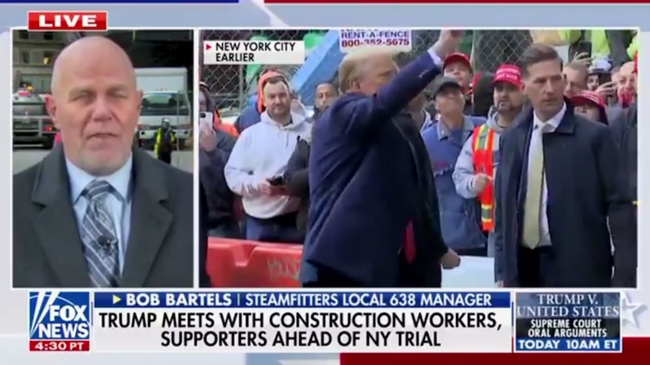 NY Union Leader Bobby Bartles Says Trump Leads Biden 3:1 in Union Poll