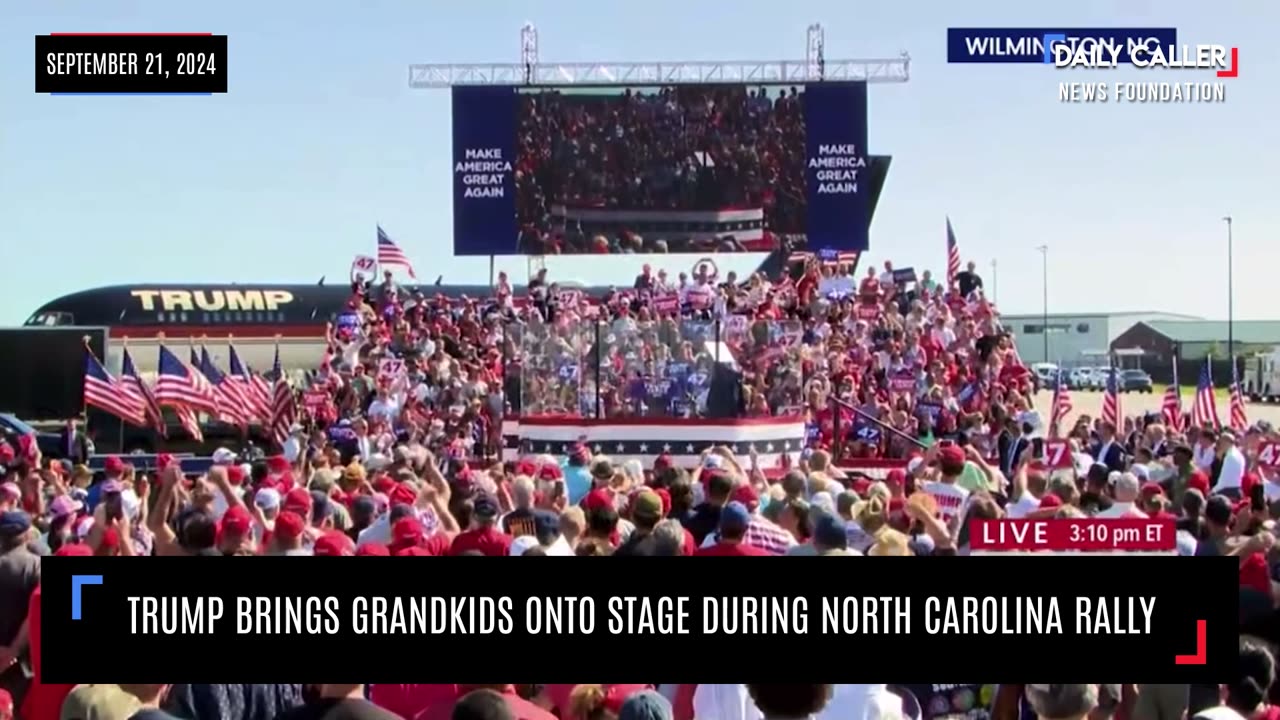 Trump Brings Grandkids Onto Stage During Rally