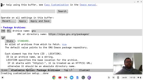 Emacs - Install and Basic Setup (no Elisp on Chromebook)