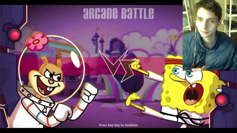 SpongeBob SquarePants VS Sandy Cheeks The Squirrel In A Nickelodeon Super Brawl Showdown! Battle