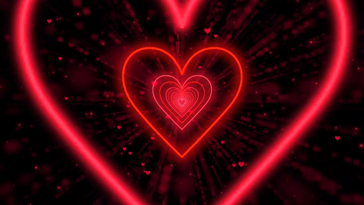 1108. Heart Background❤️Love Heart Tunnel Background Video Loop Heart