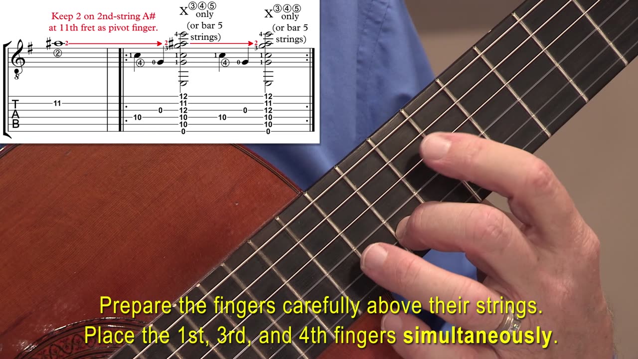 Technique Left-Hand, Part I. Video 48: m37-39, Option B chord with Version #3 of the arpeggio