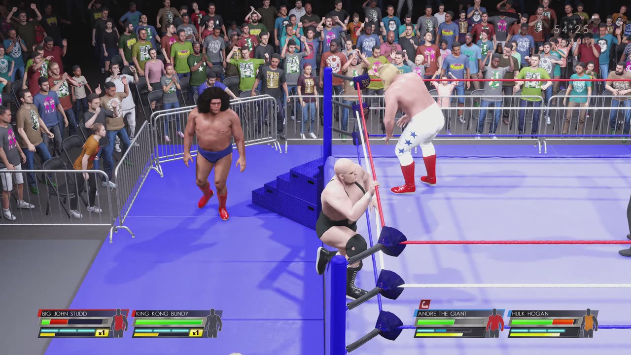 MATCH 10 HOGAN/ANDRE VS BUNDY/STUDD WITH COMMENTARY