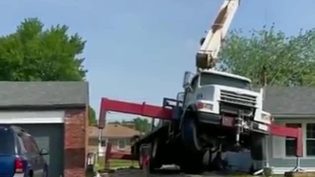 Funny people, crazy video of what happens when you miscalculate the load for the crane